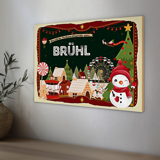 Holzschild Weihnachten Grüße aus BRÜHL 30x20cm