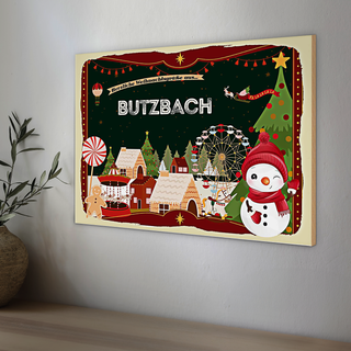 Holzschild Weihnachten Grüße BUTZBACH 30x20cm
