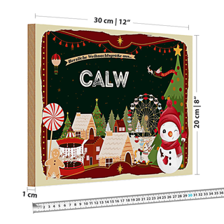 Holzschild Weihnachten Grüße CALW Fest 30x20cm