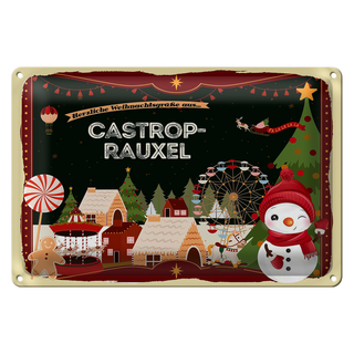 Blechschild Weihnachten Grüße CASTROP-RAUXEL 30x20cm