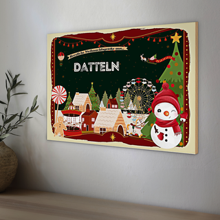 Holzschild Weihnachten Grüße aus DATTELN 30x20cm