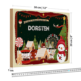 Holzschild Weihnachten Grüße aus DORSTEN 30x20cm