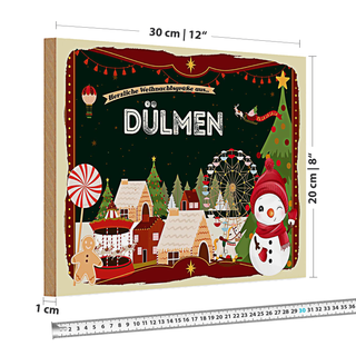 Holzschild Weihnachten Grüße aus DÜLMEN 30x20cm