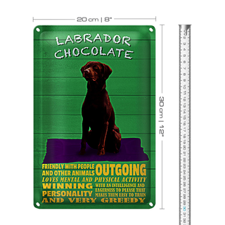 Blechschild Spruch 20x30cm Labrador Chocolate Hund