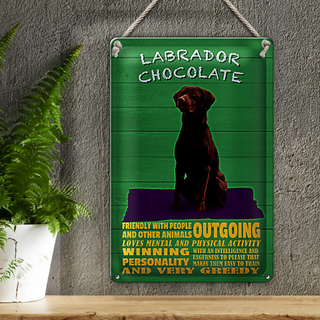 Blechschild Spruch 20x30cm Labrador Chocolate Hund