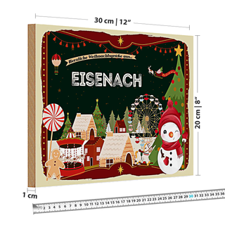 Holzschild Weihnachten Grüße EISENACH 30x20cm