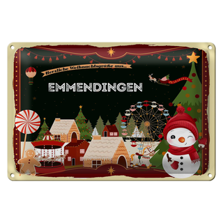 Blechschild Weihnachten Grüße EMMENDINGEN 30x20cm