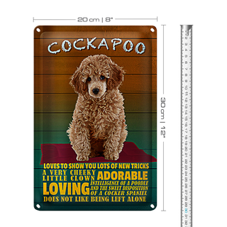 Blechschild Spruch 20x30cm Cockapoo Hund loves to show you