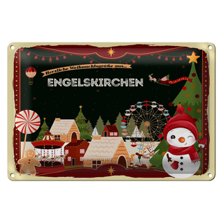 Blechschild Weihnachten Grüße ENGELSKIRCHEN 30x20cm