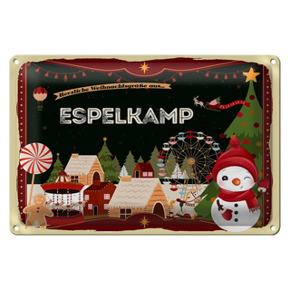 Blechschild Weihnachten Grüße ESPELKAMP 30x20cm