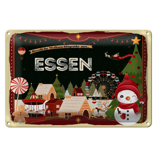 Blechschild Weihnachten Grüße aus ESSEN 30x20cm