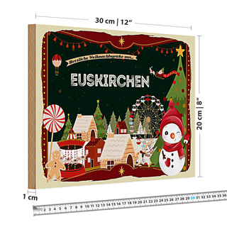 Holzschild Weihnachten Grüße EUSKIRCHEN 30x20cm