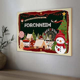 Holzschild Weihnachten Grüße FORCHHEIM 30x20cm
