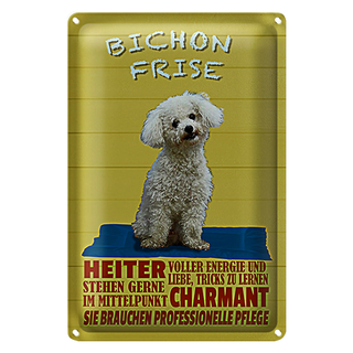 Blechschild Spruch 20x30cm Hund Bichon Frise charmant