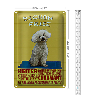 Blechschild Spruch 20x30cm Hund Bichon Frise charmant