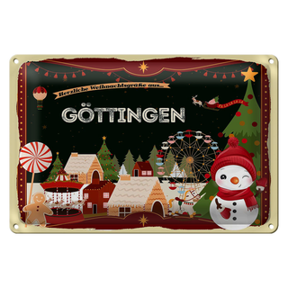 Blechschild Weihnachten Grüße GÖTTINGEN 30x20cm