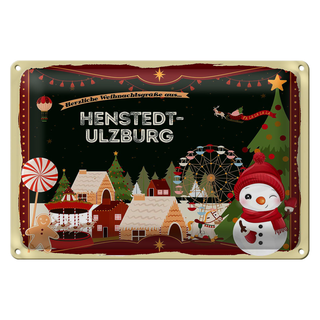 Blechschild Weihnachten Grüße HENSTEDT-ULZBURG 30x20cm