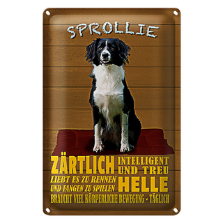 Blechschild Spruch 20x30cm Sprollie Hund zärtlich und treu