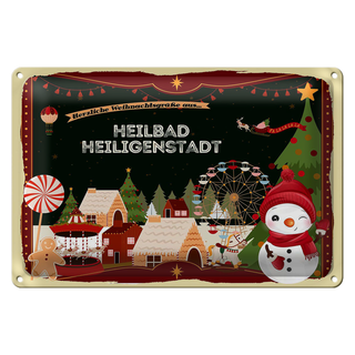 Blechschild Weihnachten Grüße HEILBAD HEILIGENSTADT 30x20cm
