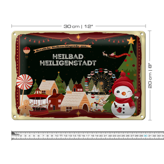 Blechschild Weihnachten Grüße HEILBAD HEILIGENSTADT 30x20cm