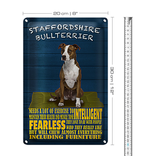 Blechschild Spruch 20x30cm Staffordshire Bullterrier Hund