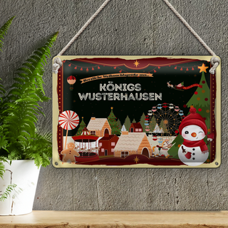 Blechschild Weihnachten Grüße KÖNIGS WUSTERHAUSEN 30x20cm