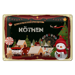 Blechschild Weihnachten Grüße aus KÖTHEN 30x20cm