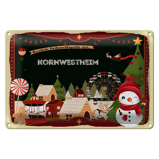 Blechschild Weihnachten Grüße KORNWESTHEIM 30x20cm