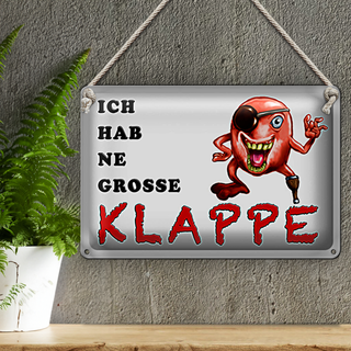 Blechschild Spruch 30x20cm ich habe ne grosse Klappe