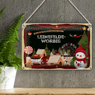 Blechschild Weihnachten Grüße LEINEFELDE-WORBIS 30x20cm