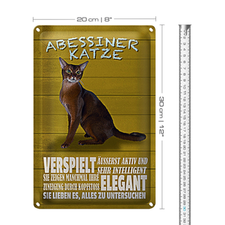 Blechschild Spruch 20x30cm Abyssinian Katze verspielt