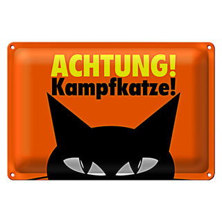Blechschild Spruch 30x20cm Achtung Kampfkatze Katze