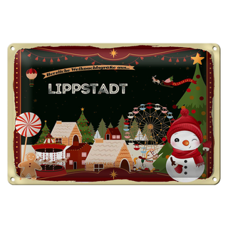 Blechschild Weihnachten Grüße LIPPSTADT 30x20cm