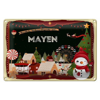 Blechschild Weihnachten Grüße MAYEN FEST 30x20cm