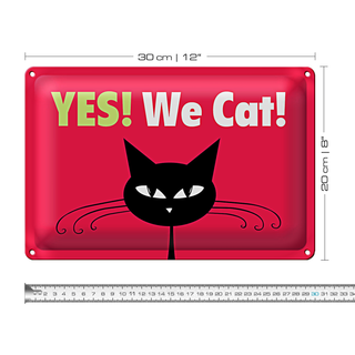 Blechschild Spruch 30x20cm Yes We cat Katze