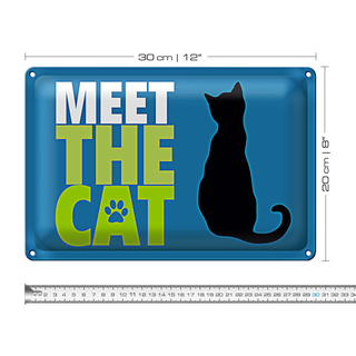 Blechschild Katzenliebhaber 30x20cm meet the cat Katze