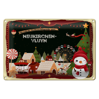 Blechschild Weihnachten Grüße NEUNKIRCHEN-VLUYN 30x20cm