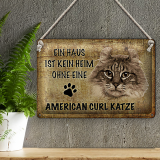 Blechschild Spruch 30x20cm American curl Katze