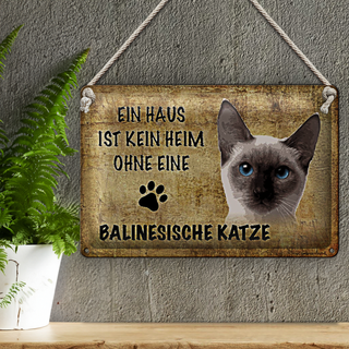 Blechschild Spruch 30x20cm Balinesische Katze