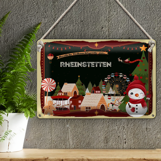 Blechschild Weihnachten Grüße RHEINSTETTEN 30x20cm