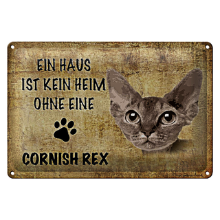 Blechschild Spruch 30x20cm Cornish Rex Katze