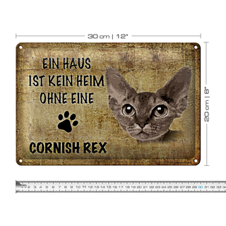 Blechschild Spruch 30x20cm Cornish Rex Katze