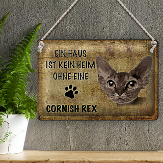 Blechschild Spruch 30x20cm Cornish Rex Katze
