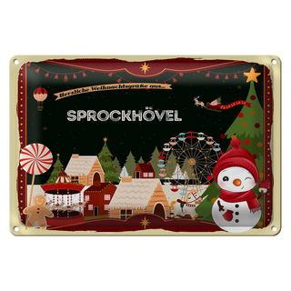 Blechschild Weihnachten Grüße SPROCKHÖVEL 30x20cm