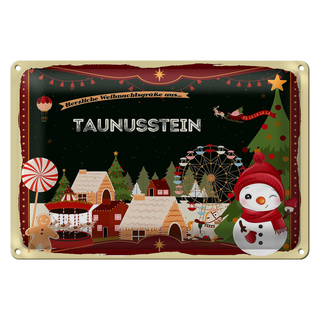 Blechschild Weihnachten Grüße TAUNUSSTEIN 30x20cm