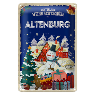 Blechschild Weihnachtsgrüße ALTENBURG 20x30cm