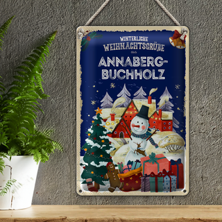 Blechschild Weihnachtsgrüße aus ANNABERG-BUCHHOLZ 20x30cm
