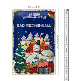 Blechschild Weihnachtsgrüße BAD REICHENHALL 20x30cm