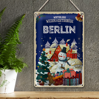 Blechschild Weihnachtsgrüße aus BERLIN 20x30cm