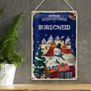 Blechschild Weihnachtsgrüße BURSCHEID 20x30cm